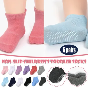 1-3 Yaş Arası Çocuklar için Sıcak Satış Renkli Kaymaz Çoraplar Yeni Yürümeye Başlayan Çocuklar için Örme Çoraplar