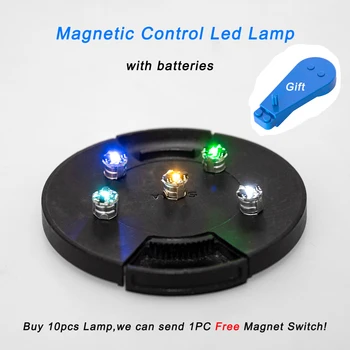 10 Adet Mini manyetik Led lamba oyuncaklar 7.8 * 7.1 mm Dıy Modeli yapma Genel Model artı ışık dönüşümü Diorama Piller ile