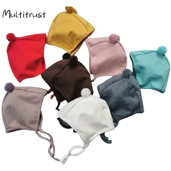 2020 Kış Erkek Bebek Kız Sıcak Kap Koruyucu Şapka No-Brim Peluş yuvarlak şapka Bere 8 Renkler