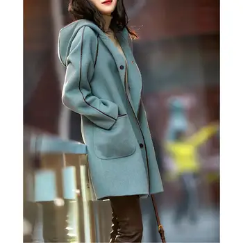 2022 sonbahar ve kış yeni rahat Kore tarzı moda rahat gevşek kapüşonlu ceket kadın mont ve ceketler kadın kıyafetleri üst