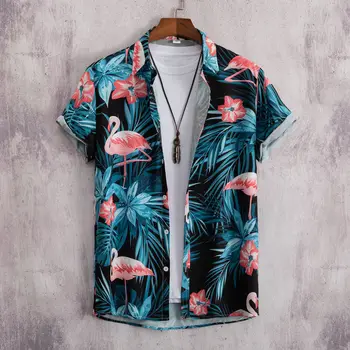 2023 Hindistan Cevizi Ağacı Gömlek Erkekler İçin 3d Baskılı erkek havai gömleği Plaj 5xl Kısa Kollu moda üst giyim Tee Gömlek Erkek Bluz Camisa
