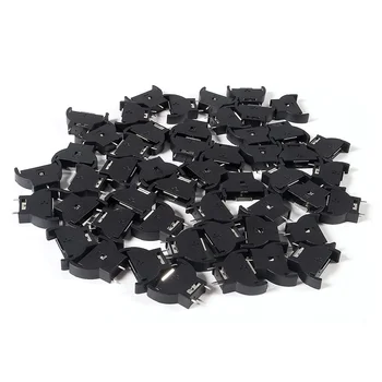 50 adet CR2032 Dikey Düğme Pil Yuva 3 Pin Tutucu Kılıf Plastik Kabuk Tipi Siyah