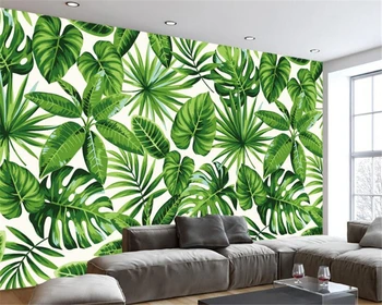 Beibehang 3d duvar kağıdı Modern tropikal yağmur ormanı bitki muz yaprağı duvar resimleri oturma odası yatak odası televizyon arka plan duvar kağıdı