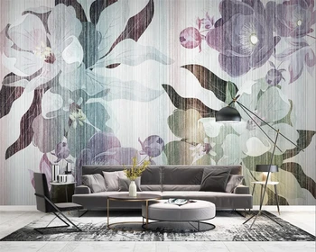 beibehang papier peint Özelleştirilmiş İskandinav modern bitki ve çiçek retro desen tasarım oturma odası için duvar kağıdı