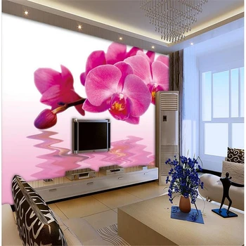 beibehang Özel 3d fotoğraf duvar kağıdı duvar resimleri duvar kağıdı Kelebek orkide su çiçek resimleri duvar kağıdı 3d duvar kağıdı oturma odası