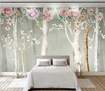 Beibehang Özel 3D Fotoğraf Duvar Kağıdı Orman çiçekler 3D duvar tablosu Yatak Odası Oturma Odası Kanepe Dekorasyon duvar resmi papel de yedek