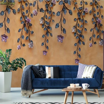 beibehang Özel fotoğraf duvar kağıdı duvar Amerikan retro asma stereo çiçek duvar papel de parede 3d duvar kağıtları ev dekor