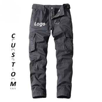 Erkek Kargo Pantolon özel Logo Moda Çok Cep Düz Tulum Streetwear 2023 koşu eşofman altları