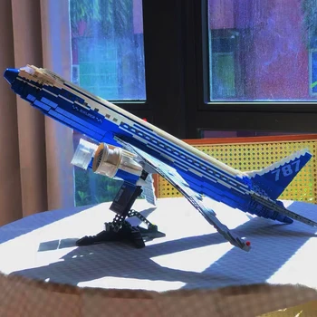 Fikirleri Boeing 787 Dreamliner Yapı Taşı Yaratıcı Şehir Uçağı Uçak Yolcu Uçağı Tuğla çocuk için oyuncak Hediye MOC