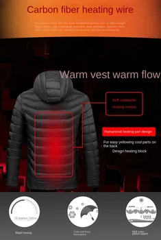 Isıtma ceket Akıllı sabit sıcaklık USB ısıtma pamuklu ceket Kapşonlu ısıtma sıcak pamuklu ceket erkekler ve kadınlar için
