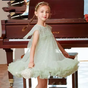 Kız elbisesi Yaz Yeni High end Prenses Elbise Küçük Kız Moda Doğum Günü Elbise çocuk Bebek Elbise