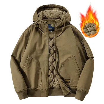 Mcikkny Erkekler Pamuk Astarlı kışlık ceketler Kapşonlu Sıcak Rüzgarlık Rahat Dış Giyim Palto Artı Boyutu M-5XL