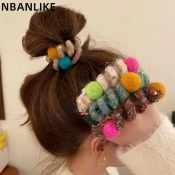 Moda tatlı elastik lastik bant yaratıcı çok renkli peluş top telefon hattı saç halat