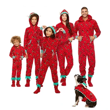 Noel Eşleşen Aile Kıyafetleri Baba Oğul Anne Kızı Romper Bebek Giysileri Aile Bak Baba Anne Çocuk Tulum Pijama