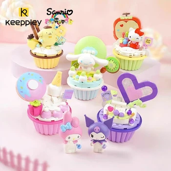 Orijinal keeppley Sanrio yapı taşı kek serisi HelloKitty mymelody modeli Kuromi Cinnamoroll monte oyuncak doğum günü hediyesi