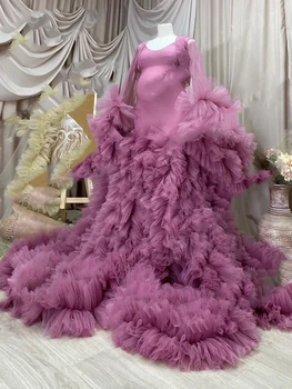 Pembe Ruffles hamile elbisesi Wrap İle Fotoğrafçılık için Hamile Photoshoot Elbise Fotoğraf Çekimi Elbiseler Kadın Bebek Duş