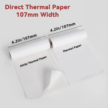PeriPage 107x30mm Termal Kağıt etiket kağıdı Etiket Termal Cep Mini Kablosuz Yazıcı A9 (s) Max