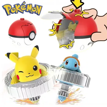 Pokemon Pikachu Çocuk Oyuncakları Savaş Gyro Oyuncaklar Karikatür Anime Patlama Turbo Kıvılcım Launcher ile Metal Güçlendirici Erkek Oyuncak doğum günü hediyesi