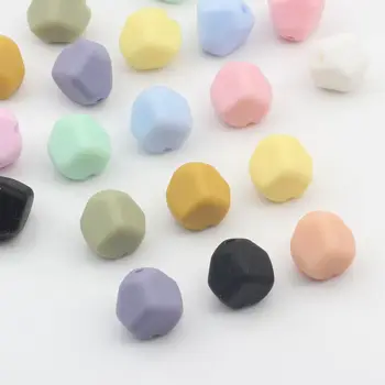 Silikon Boncuk Şeker Renk Poligon Şekli 15mm 10 adet / grup DIY Takı yapma malzemeleri Kiti Ucuz Ürünler Ücretsiz Kargo
