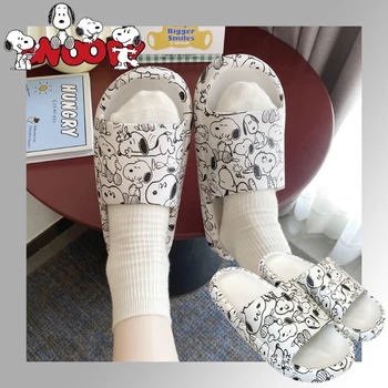 Snoopy Terlik yazlık terlik Karikatür Anime Kadın erkek EVA Yumuşak Taban Kapalı Slaytlar Kalın Tabanlı kaymaz Ev Çift ayakkabı