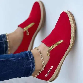 Yaz Kadın Ayakkabı Casual Flats Ayakkabı Artı Boyutu kadın Sneakers Hafif bağcıksız ayakkabı Kaymaz Kadın Sneakers