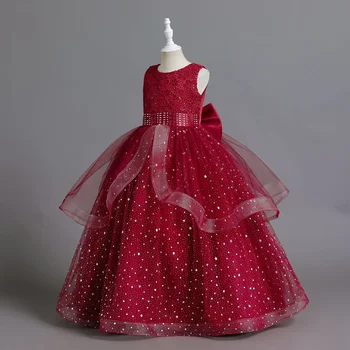 Yeni çocuk giyim çocuk Elbise Katmanlı düğün elbisesi Prenses Elbise Kadın Çiçek Kız Hollow out Piyano Performansı Dr