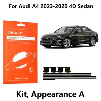 ZHUAIYA Kapı Kenar Muhafızları Kapı Kolu Fincan Boya Koruma Filmi TPU PPF Audi A4 2008-2023 4D Sedan araba aksesuarları