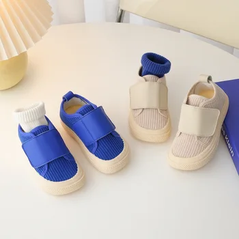 Çocuklar gündelik ayakkabı Toddler Kız Klein Mavi Kadife Ayakkabı Bebek Erkek Mavi spor ayakkabılar Çocuk Tıknaz Sneakers Eğitmenler