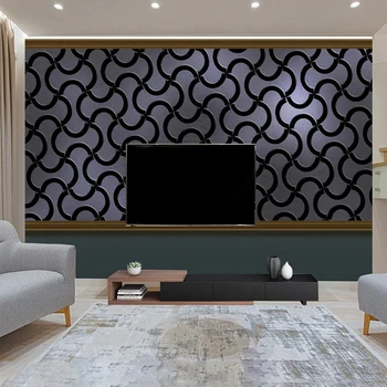 Özel Duvar Resimleri Avrupa Geometrik Siyah Arka Plan Duvar Kağıdı Papier Peint Oturma Odası Yatak Odası Kanepe Ev Dekor Papel De Parede 3D