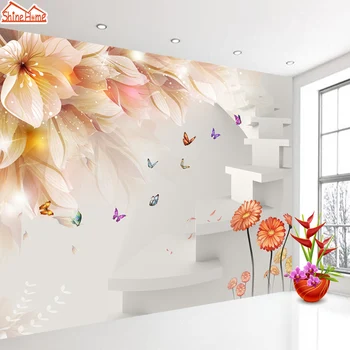 Özel Kabuğu ve Sopa Kabul Fotoğraf Duvar Kağıdı Avrupa Tarzı Çiçek Duvar Baskılar Oturma Odası için Doğa Tema Otel Dekor
